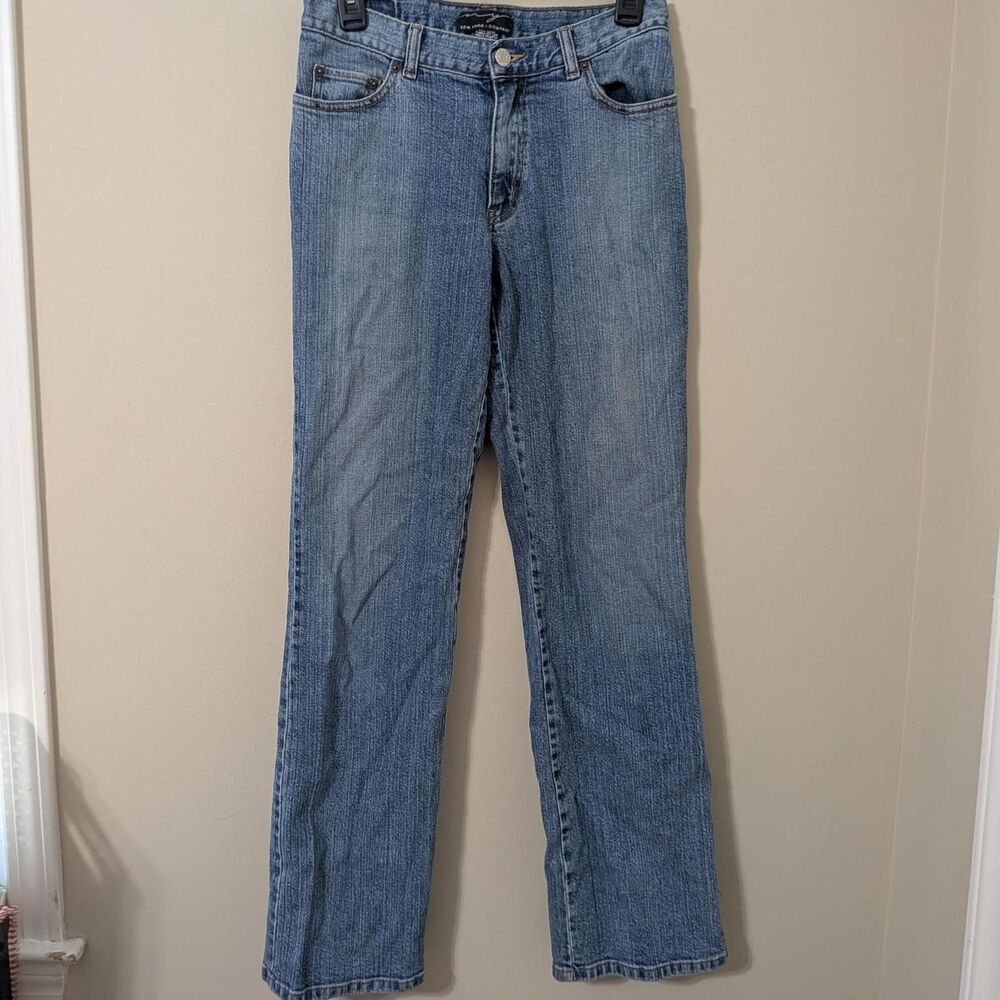 Downtown Girl Mid Rise Straight Leg Blue Denim Jeans